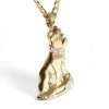 14K Yellow Hollow Gold Bulldog Pendant 5