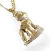 14K Yellow Hollow Gold Bulldog Pendant 6
