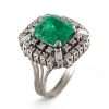 14k White Gold Square Emerald Stone Ring 4 Ring