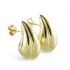 Women's 14k Yellow Hollow Gold Drop Earrings 5