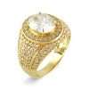 14k Yellow Gold Zircon Oval Ring 4 Stone Oval Ring