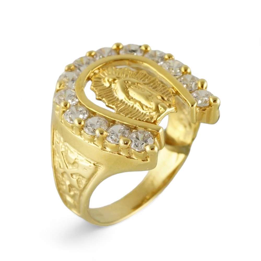 10k Yellow Gold Horseshoe Guadalupe Virgin Ring 1 Guadalupe Virgin Ring