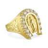 10k Yellow Gold Horseshoe Guadalupe Virgin Ring 6