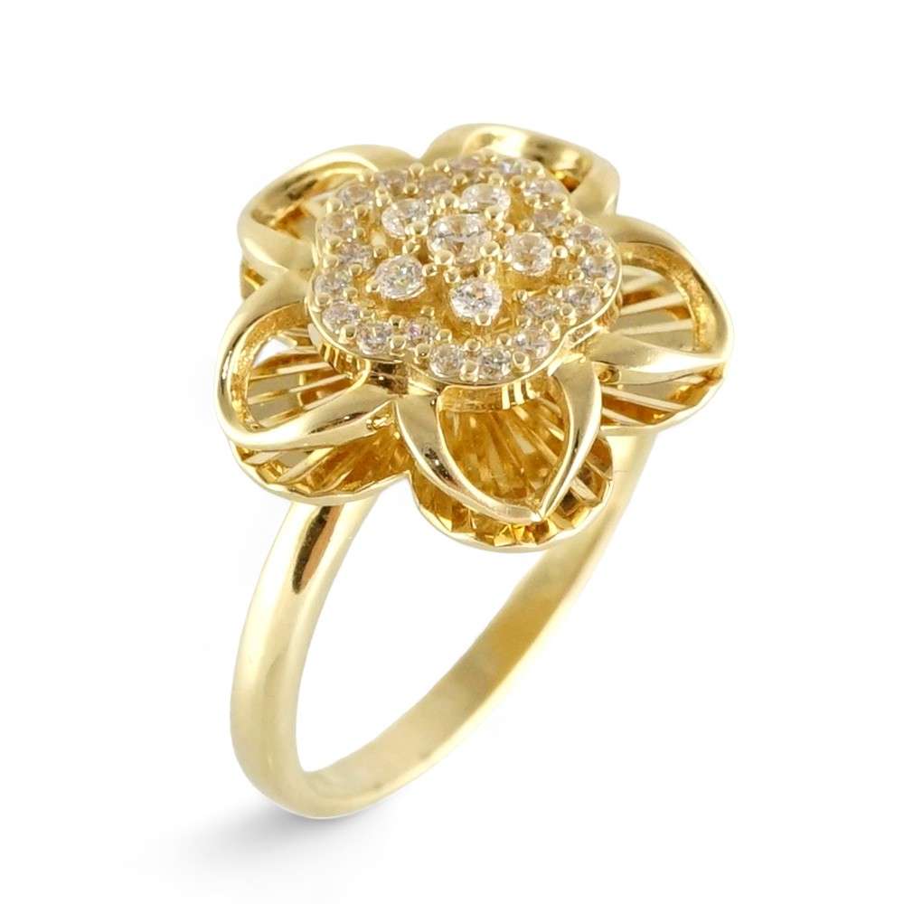 10k Yellow Gold Flower Fancy Ring 1 Flower Fancy Ring