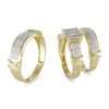 10k Yellow Gold Diamond Trio Engagement Set Ring 4