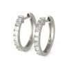 18k White Gold Diamond Hoop Earrings 4
