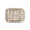 10k Yellow Gold Diamond Cross Ring for Men 7