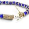 Gold and blue beaded bracelet clasp