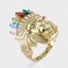 10k Yellow Gold Indian Face Ring 4