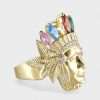 10k Yellow Gold Indian Face Ring 5