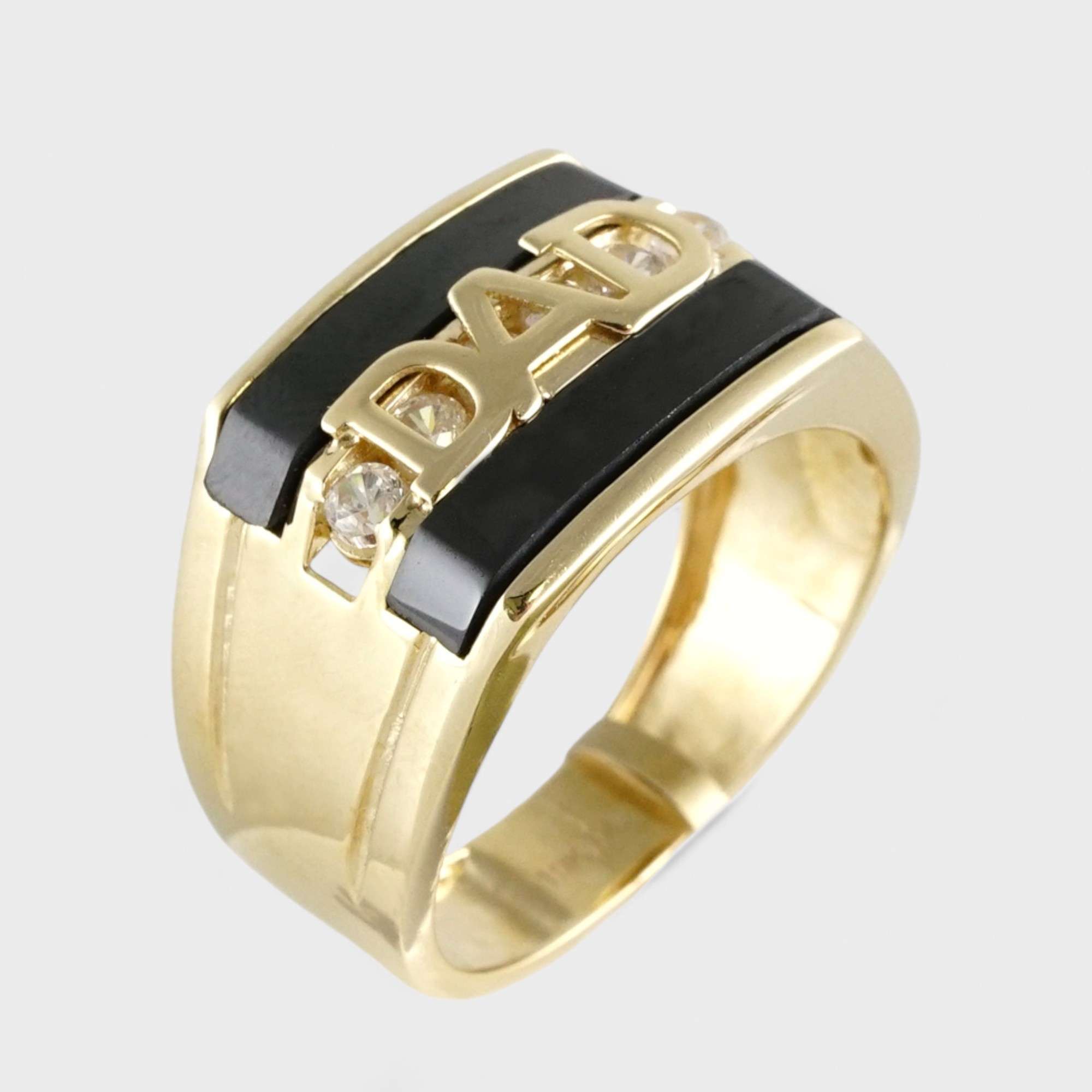 Men's 10k Yellow Gold Dad Band Ring 1 Dad Band Ring
