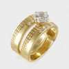 Elegant 14k Yellow Gold Duo Set Ring 4 Duo Set Ring