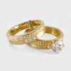 Elegant 14k Yellow Gold Duo Set Ring 5 Duo Set Ring