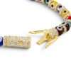 10K Yellow Gold Elastic Band Bracelet 5 Colorful beaded bracelet with gold clasp