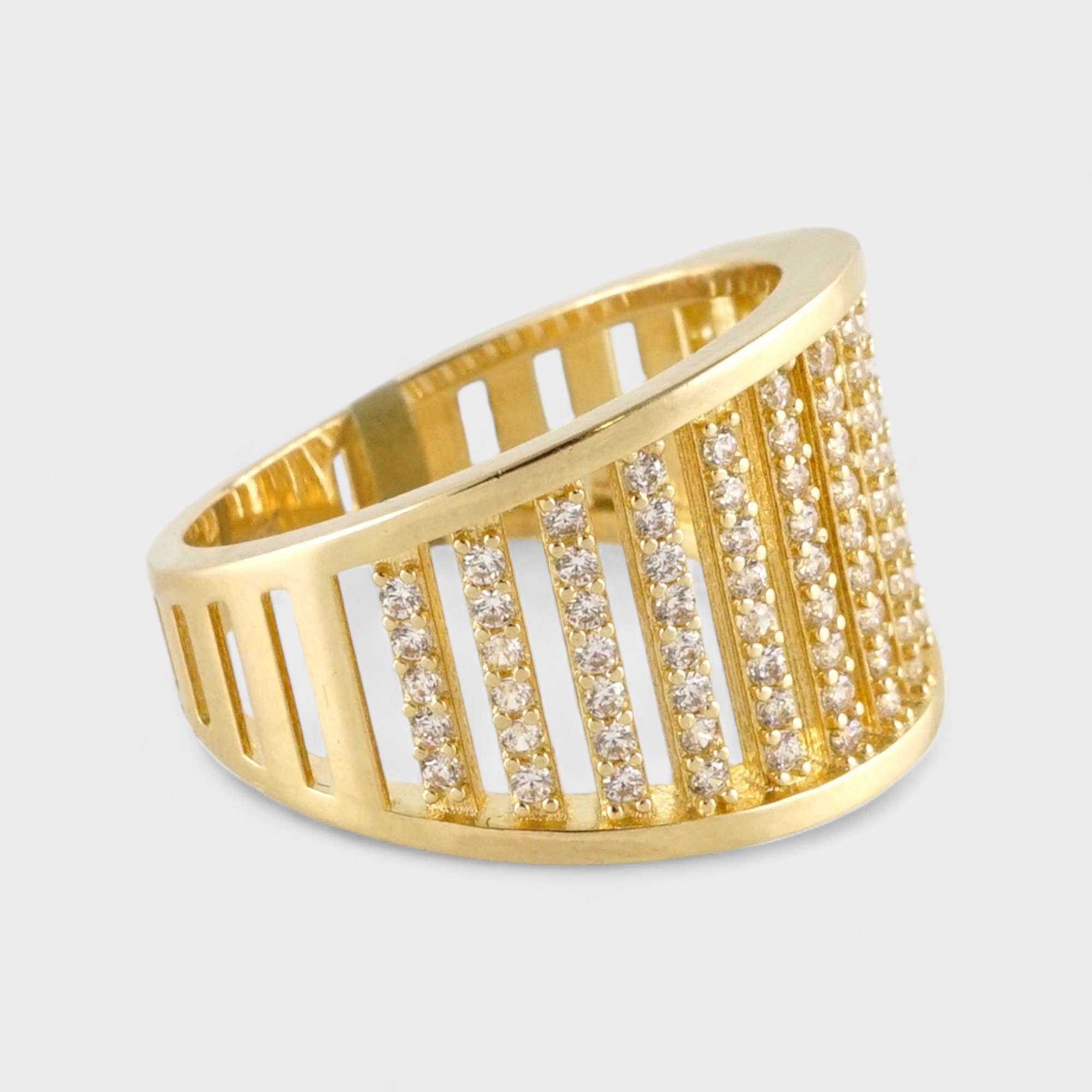 14k Yellow Gold Wide Band Pattern Ring - Grimal Jewelry: Rolex Watches ...