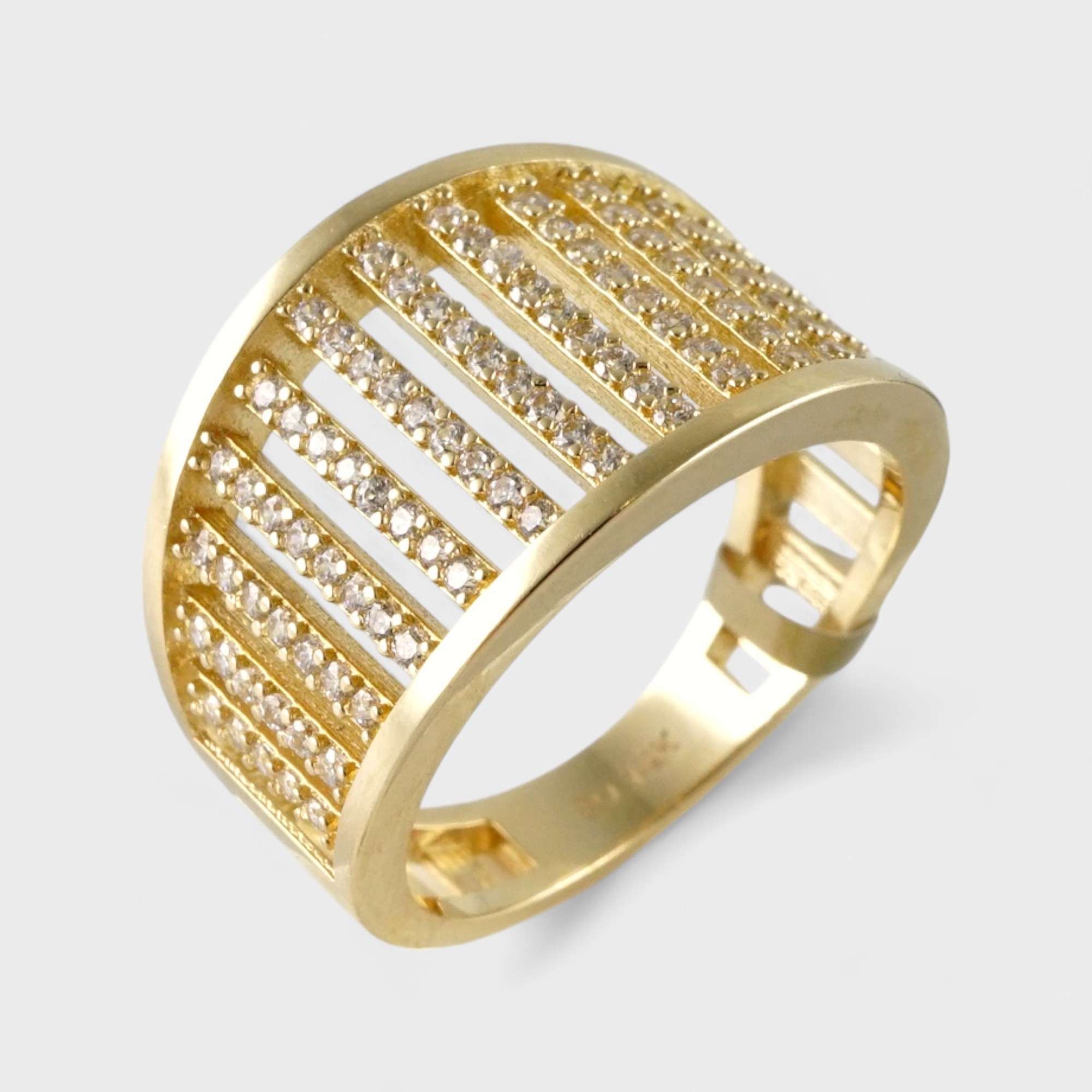 14k Yellow Gold Wide Band Pattern Ring - Grimal Jewelry: Rolex Watches ...