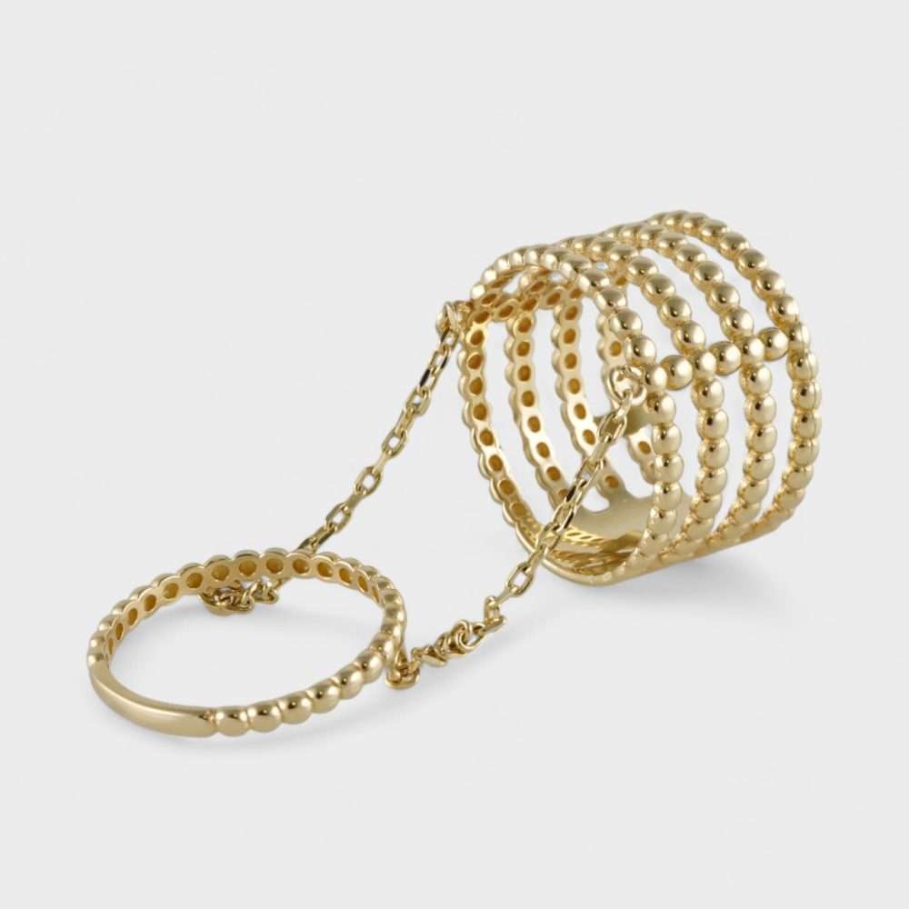 14k Yellow Gold Connected Ring Set - Grimal Jewelry: Rolex Watches ...