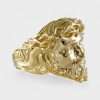 14K Yellow Gold Jesus Face Solid Ring for Men 5 Diamond Eyes Solid Ring