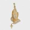 14k Yellow Gold Diamond Prayer Hands Pendant 4 Prayer Hands Pendant