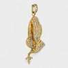 14k Yellow Gold Diamond Prayer Hands Pendant 5 Prayer Hands Pendant
