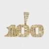 10k Yellow Gold Diamond One Hundred Pendant 3 One Hundred Number Pendant