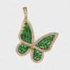 10k Yellow Hollow Gold Green Butterfly Pendant 3