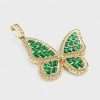 10k Yellow Hollow Gold Green Butterfly Pendant 4