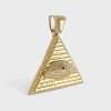 14k Yellow Hollow Gold Pyramid Pendant 5 Pyramid Pendant