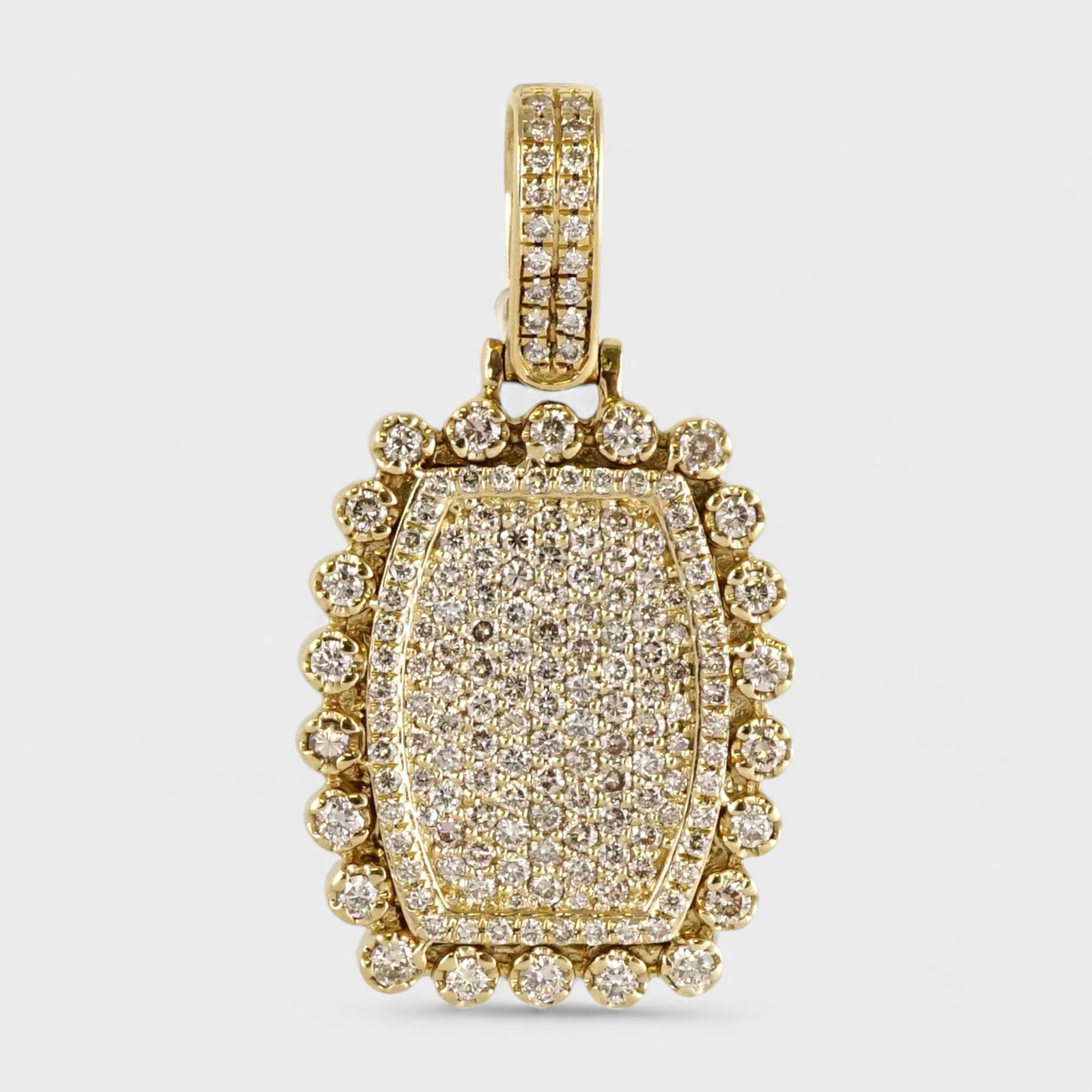 14k Yellow Gold Diamond Plate Pendant 1 Plate Pendant