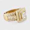14k Yellow Gold Diamond Pyramid Ring 5 Step Pyramid Ring