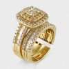 14k Yellow Gold Diamond Step Square Pyramid Ring 4 Square Pyramid Ring