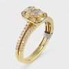 14k Yellow Gold Diamond Rectangle Shape Ring