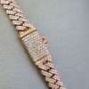 10K Rose Gold Full Diamond Prong Setting Chain 8