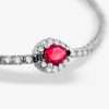 14K White Gold Diamond Almond Tennis Bracelet