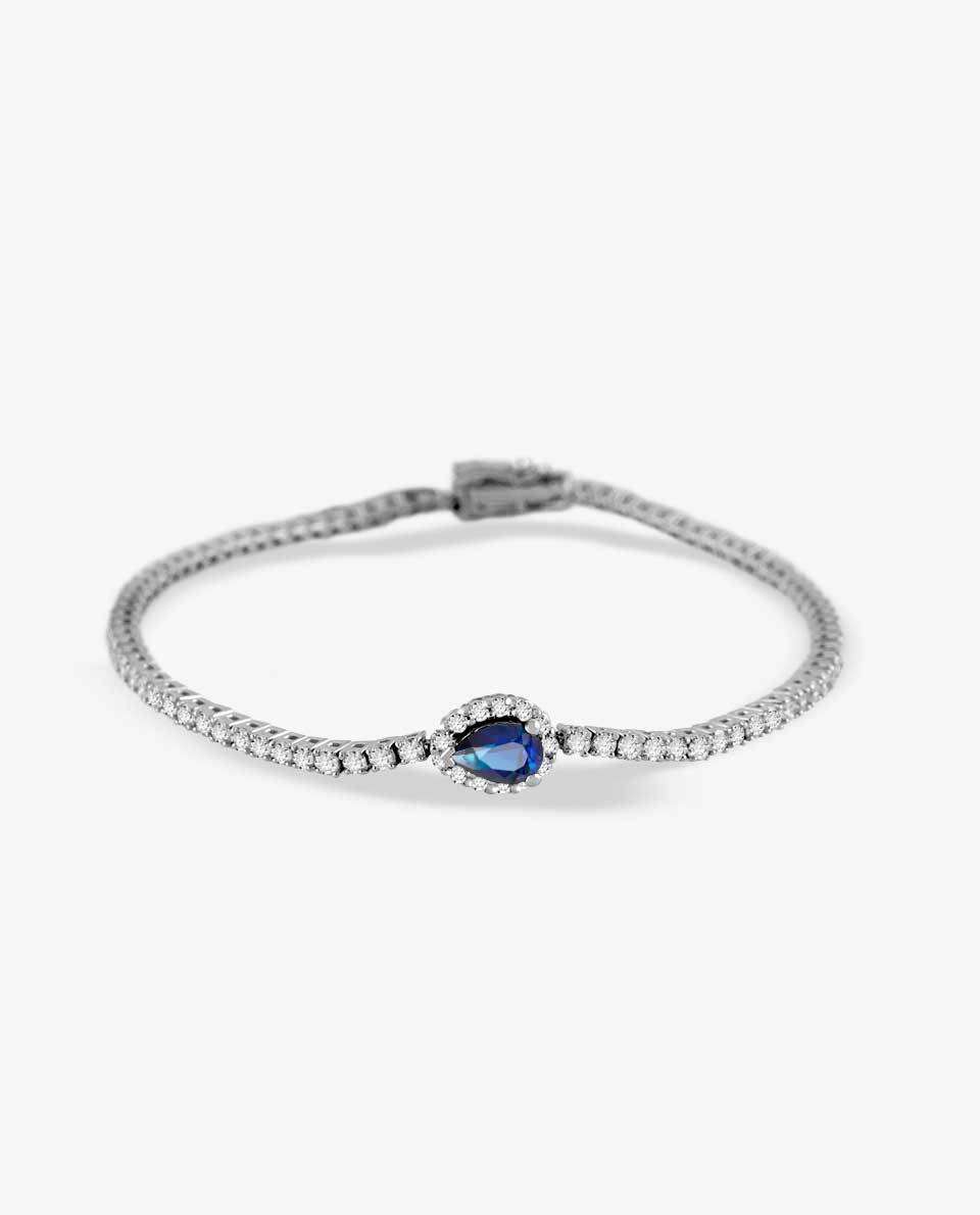14k White Gold Diamond Almond Tennis Bracelet 1 14k White Gold Diamond Almond Tennis Bracelet