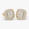 14k Yellow Gold Full Diamond Stud Earrings 4