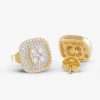 14k Yellow Gold Full Diamond Stud Earrings 5