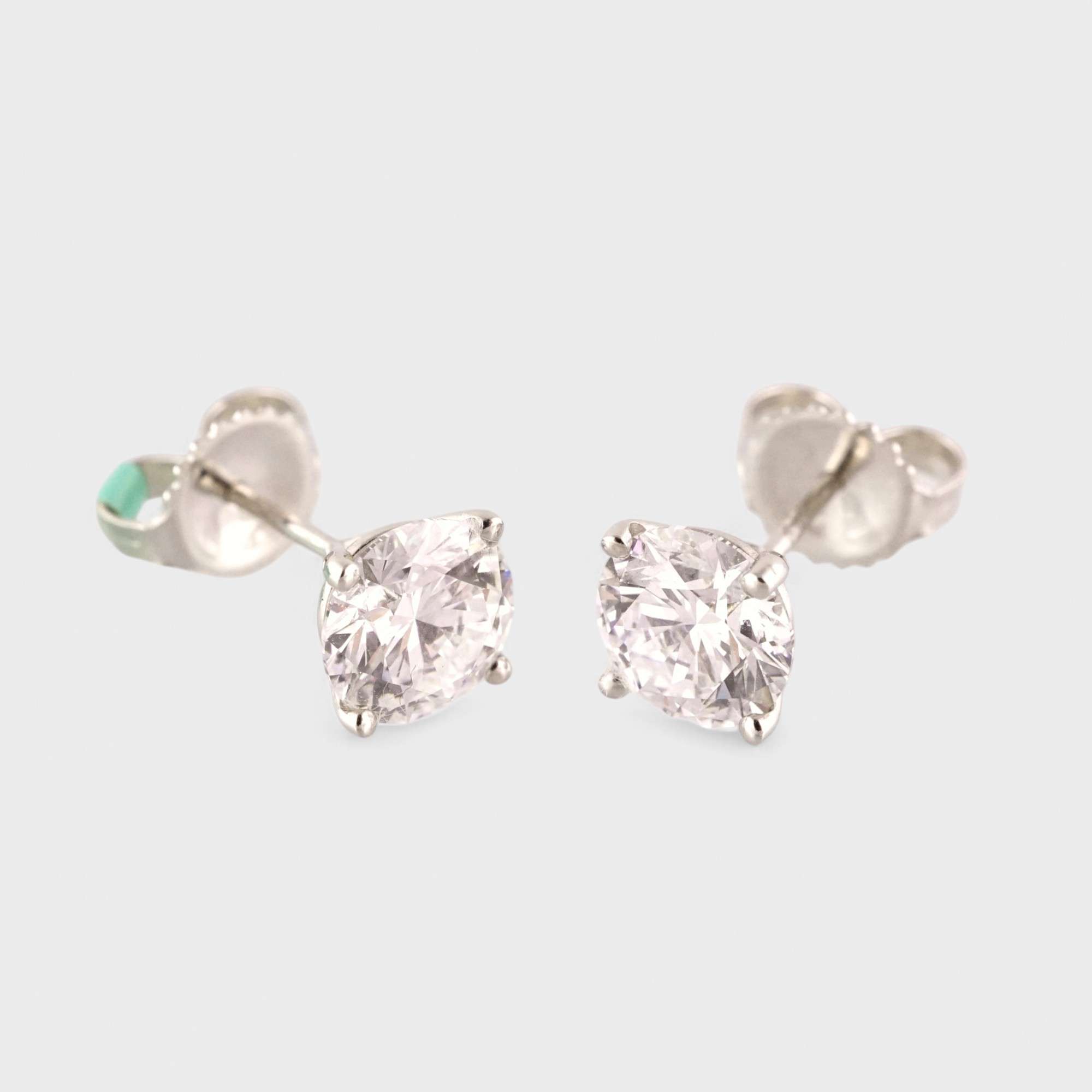 14K White Gold LAB Grown Diamond Earring Studs 1 14K White Gold LAB Grown Diamond Earring Studs