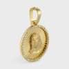 10k Yellow Gold Diamond Jesus Face Round Pendant 5 10k Yellow Gold Jesus Face Round Pendant