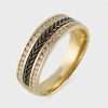 14k Yellow Gold Diamond W/Black Band Ring