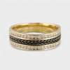 14k Yellow Gold Diamond W/Black Band Ring