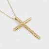 14k Yellow Gold Diamond Cross Chain Set
