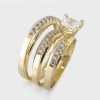 14k Yellow Gold Trio Set Engagement Ring