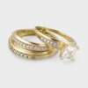 14k Yellow Gold Trio Set Engagement Ring