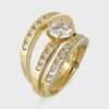 14k Yellow Gold Trio Set Engagement Ring