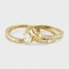 14k Yellow Gold Trio Set Engagement Ring