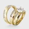 14k Yellow Gold Trio Set Engagement Ring
