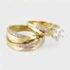 14k Yellow Gold Trio Set Engagement Ring