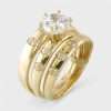 14k Yellow Gold Trio Set Engagement Ring