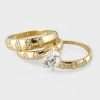 14k Yellow Gold Trio Set Engagement Ring